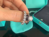 Тіффані кільце подвійне в серебрі 925 проби, вставки цирконію, у брендовому пакованні. Люкс, фото 7
