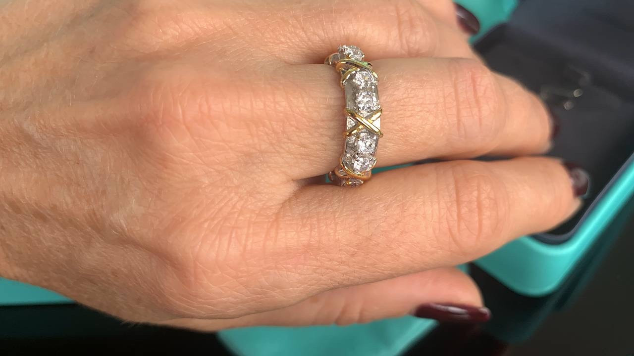 Tiffany кільце Тіффані срібло 925 з позолотою, фініти, у брендовому пакованні, люкс