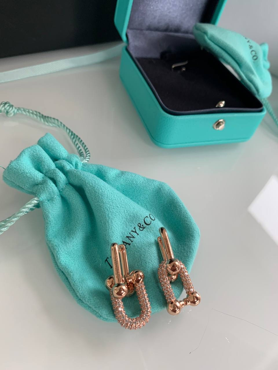 Тіффані сережки heardwear позолота/розсип фіанітів, люкс якість