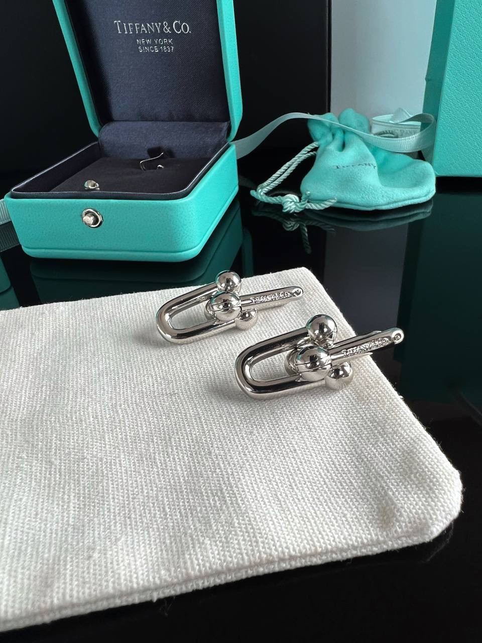 Тіффані сережки великі Hardwear/Tiffany сережки великі напилення срібло/упаковані в мішечок