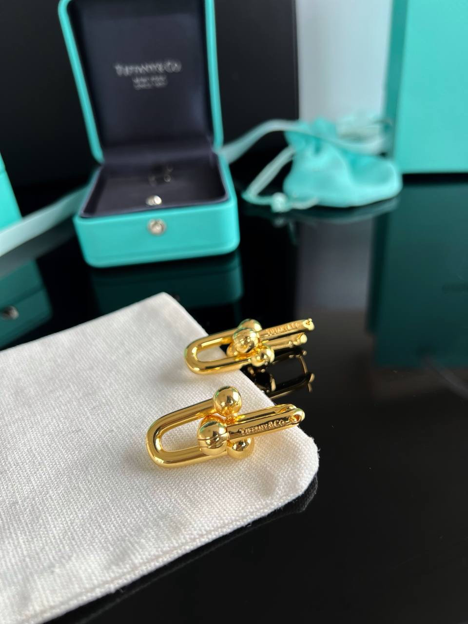 Tiffany hardwear рудні сережки позолота Тіффані