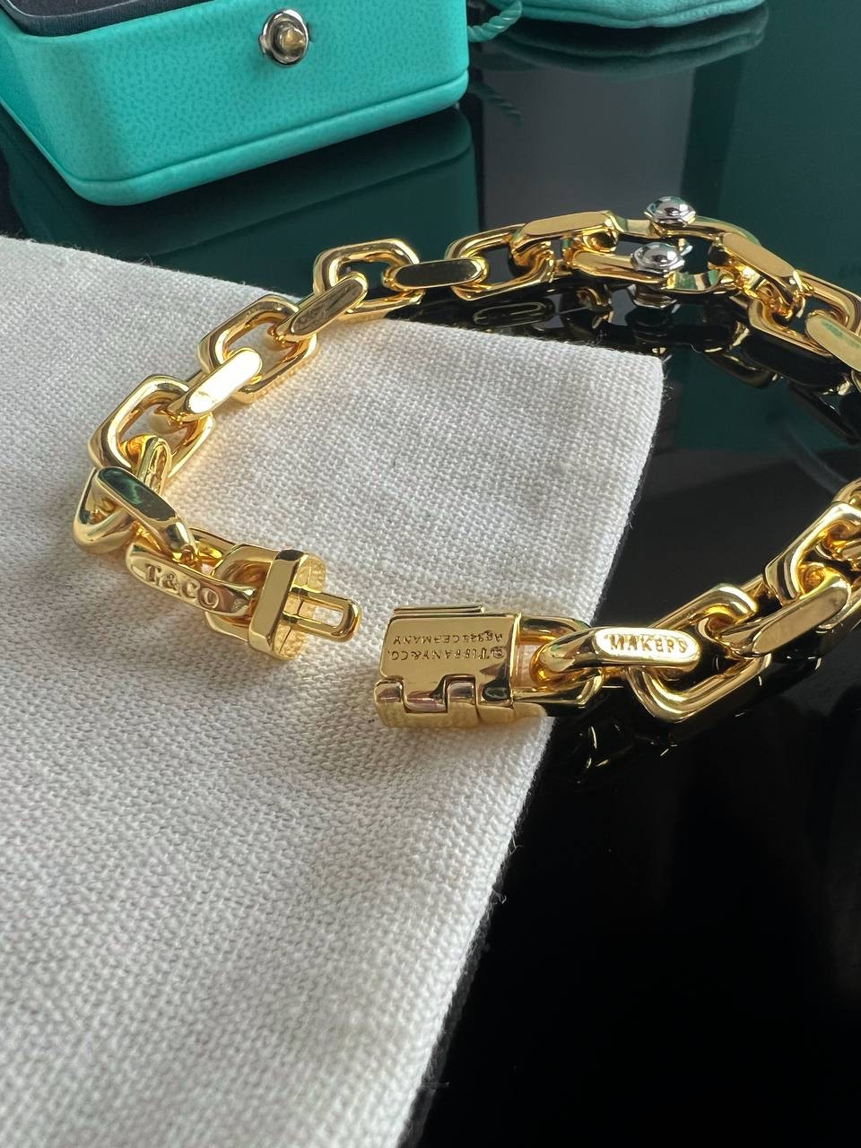 Тіффані Tiffany браслет великий ланцюг позолота