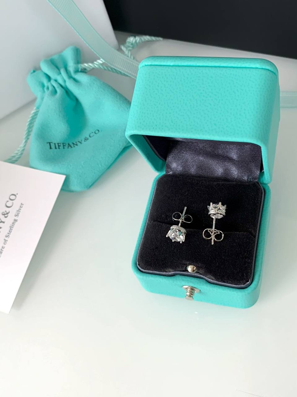 Tiffany сережки срібло 925 / Тіффані срібні сережки в розкішній подарунковій упаковці Tiffany & Co