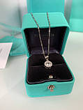 Tiffany підвіска зі срібло 925/Тіффані підвіска з одним каменем у розкішному подарунковому пакованні Tiffany&Co, фото 5