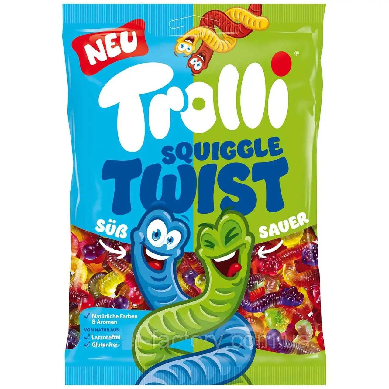 Цукерки желейні Trolli Squiggle Twist Черв'ячки 1000 г Німеччина