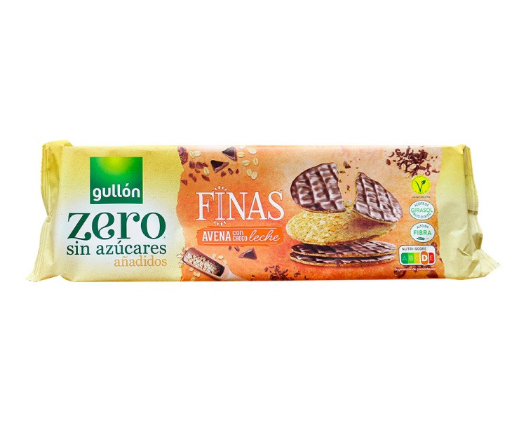Печиво Gullon Finas Choco Вівсяне з Молочним Шоколадом без Сахара Zero Sugar Free 150 г Іспанія