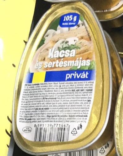 Паштет з качиної та свинячої печінки Kacsa es Sertesmajas Privat 105 г Угорщина
