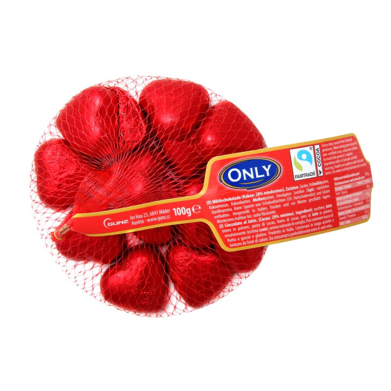 Цукерки Шоколадні Серця Hearts Only сітка 100 г Австрія