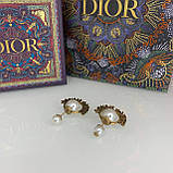 Діор сережки кульки з декором / сережки-цвяшки з перлами, фото 2