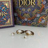 Діор сережки кульки з декором / сережки-цвяшки з перлами, фото 3