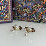 Діор сережки кульки з декором / сережки-цвяшки з перлами, фото 5