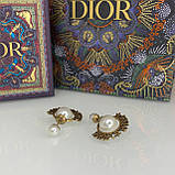 Діор сережки кульки з декором / сережки-цвяшки з перлами, фото 6