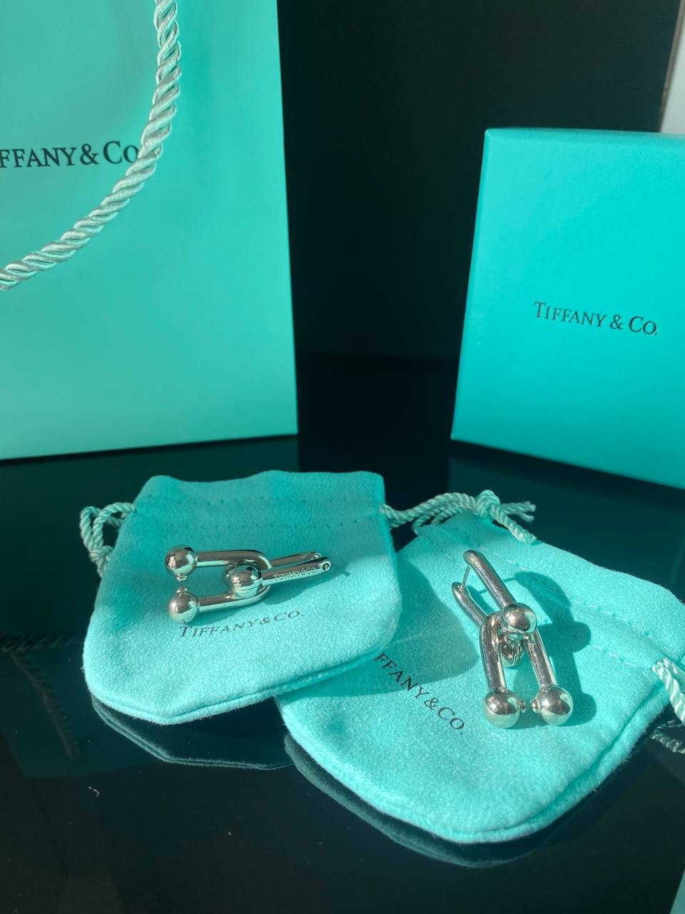 Tiffany Тіффані сережки великі hardwear покриття срібло/упаковані в мішечок