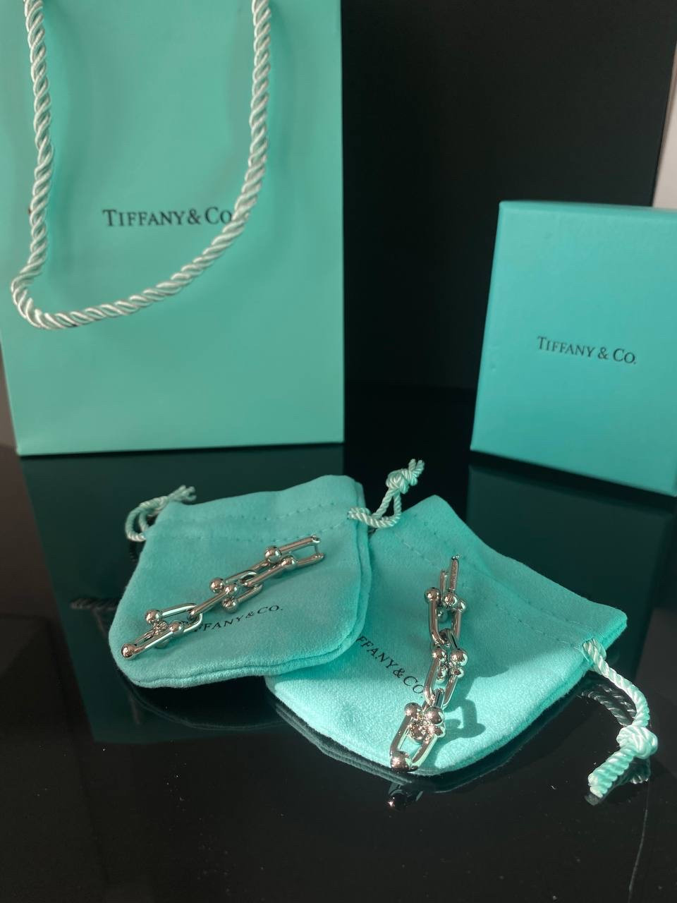 Tiffany Тіффані сережки hardwear / Сережки Тіффані великі/покриття (срібло)/упаковані в мішечок