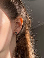 Брендові чорні сережки гвоздики конюшини, позолота Люкс-якість!