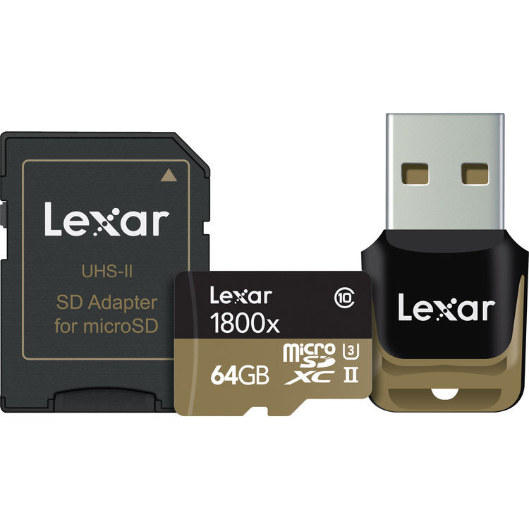 Lexar 64GB Professional 1800x UHS-II microSDXC карти пам' яті