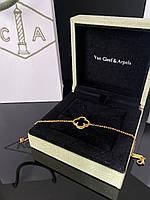 Золотий браслет конюшини брендовий, позолота з чорним, ЛЮКС якість!