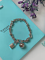 Стильный браслет цепь Тиффани Tiffany под серебро. Есть упаковка Тиффани, идеально на подарок!