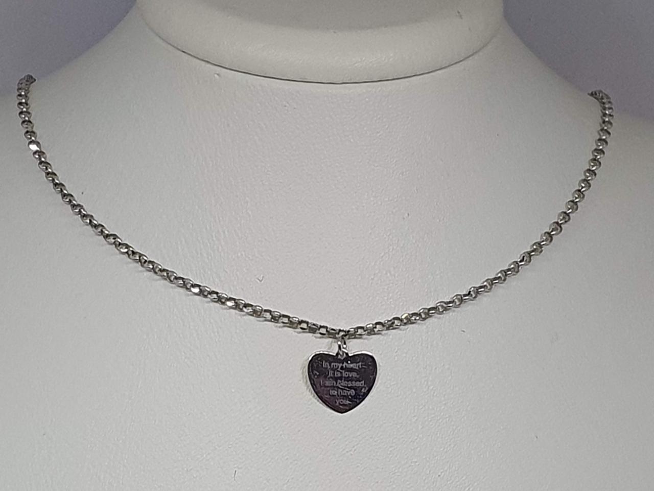 Срібне кольє Серце. 908S1695, фото 1