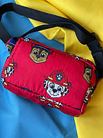 Детская красная бананка сумка на пояс ( от 3 до 8 лет), для мальчика и девочки Щенячий патруль