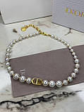 Діор кольє / Брендова підвіска з перлами / Перлинний чокер, фото 3