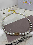 Діор кольє / Брендова підвіска з перлами / Перлинний чокер, фото 5