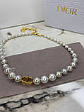 Діор кольє / Брендова підвіска з перлами / Перлинний чокер, фото 7