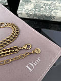 Діор-підвіска великий ланцюгіз логотипом / Діор ланцюг на шию позолота 18 К, фото 2