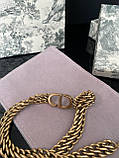 Діор-підвіска великий ланцюгіз логотипом / Діор ланцюг на шию позолота 18 К, фото 4