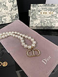 Діор кольє з перлами / Перлинне кольє з логотипом, фото 3