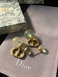Сережки кульки Діор світло-зелені / Сережки 2 кульки, фото 2