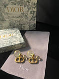 Сережки кульки Діор світло-зелені / Сережки 2 кульки, фото 3