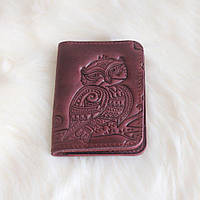 Обкладинка для ID паспорта "Сова" бордовий Гранд Презент 09-С-Бор