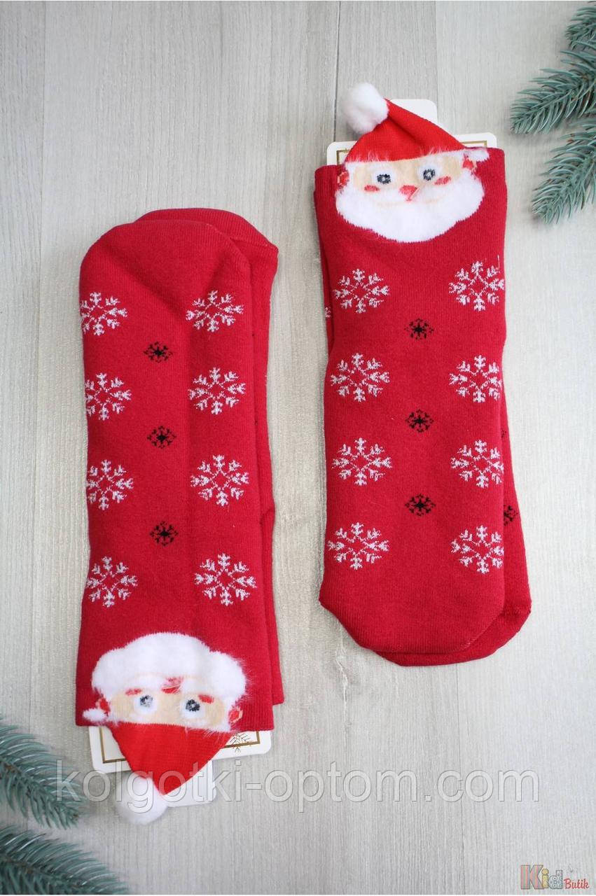 ОПТОМ Шкарпетки махрові червоні "Санта" для дівчинки р.35-40 (24-26(38-40) см.)  Pier Lone 8681788333782