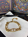 Діор браслет ланцюжок / Брендовий браслет позолота 18 К, фото 2