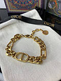Діор браслет ланцюжок / Брендовий браслет позолота 18 К, фото 3