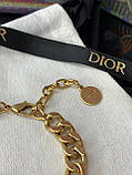 Діор браслет ланцюжок / Брендовий браслет позолота 18 К, фото 4