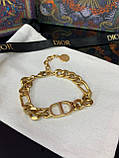 Діор браслет ланцюжок / Брендовий браслет позолота 18 К, фото 5