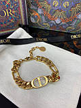 Діор браслет ланцюжок / Брендовий браслет позолота 18 К, фото 6