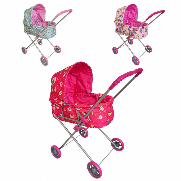 Коляска для ляльки MELOBO 9308 (HT) совушки/єдиноріжки/солодощі 3кол.63,5*36*73 кул. /4/