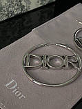 Сережки — кільця срібло / Діор сережки кільцями з логотипом покриття срібло 925, фото 7