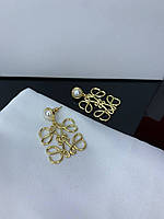 Брендові сережки з перлами в позолоті, люкс якість