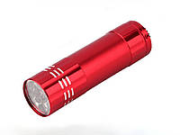 Ультрафіолетовий світлодіодний ліхтарик, 9 світлодіодів Червоний