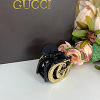 Брендовый краб Гуччи Gucci для волос черный с логотипом и надписью