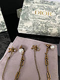 Сережки Діор-кафи з підвісками / Сережки з перлами, фото 2