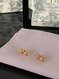 Діор сережки маленькі з цирконієм / Сережки з дрібними кристалами, фото 2