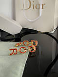 Діор червоні сережки з ціконієм / Сережки з буквами, фото 8