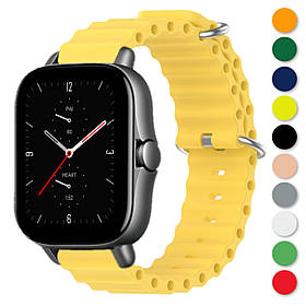 Ремінець для Xiaomi Amazfit GTS 2 / GTS 2e / GTS 2 Mini силіконовий Ocean Жовтий