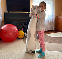 Мягкая игрушка-подушка Кот Батон 130 см серый ( а16 )