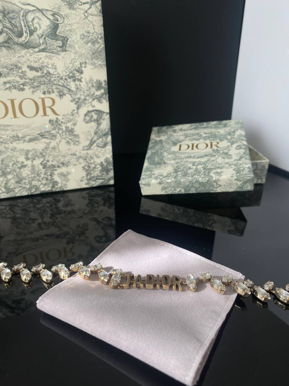 Діор-чокер підвіска кольє з кристалами, фото 1